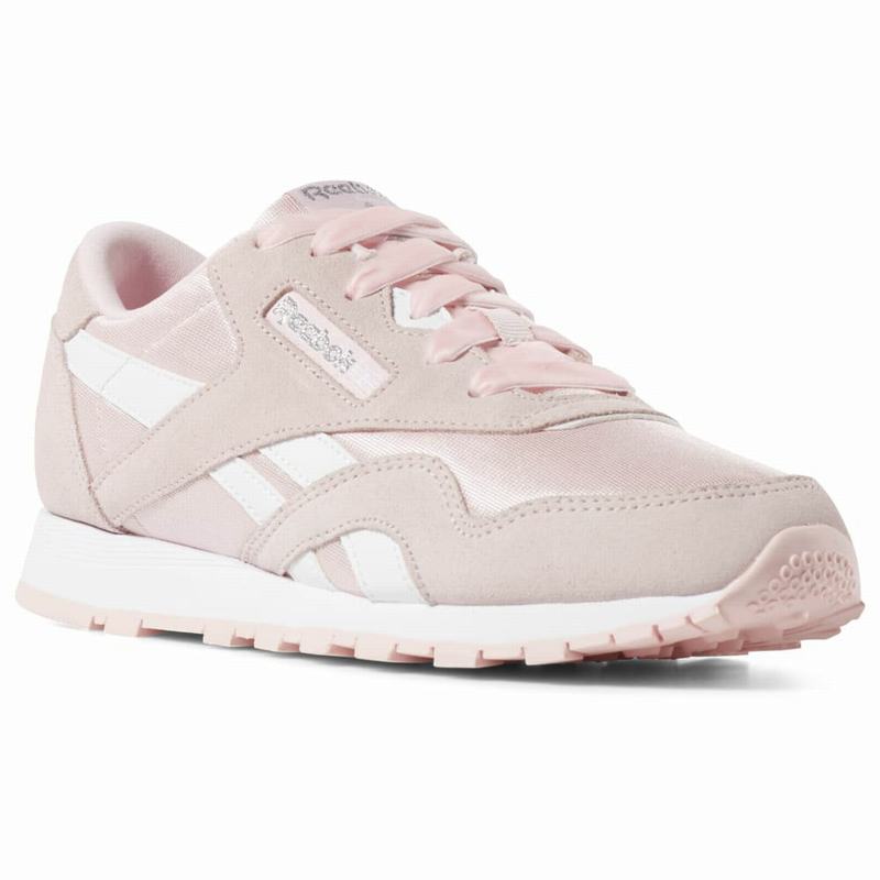 Reebok Classic Nylon Tenisky Dievcenske - Ruzove/Biele BK8597HW